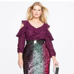 NWT Eloquii Purple Lace Blouse
